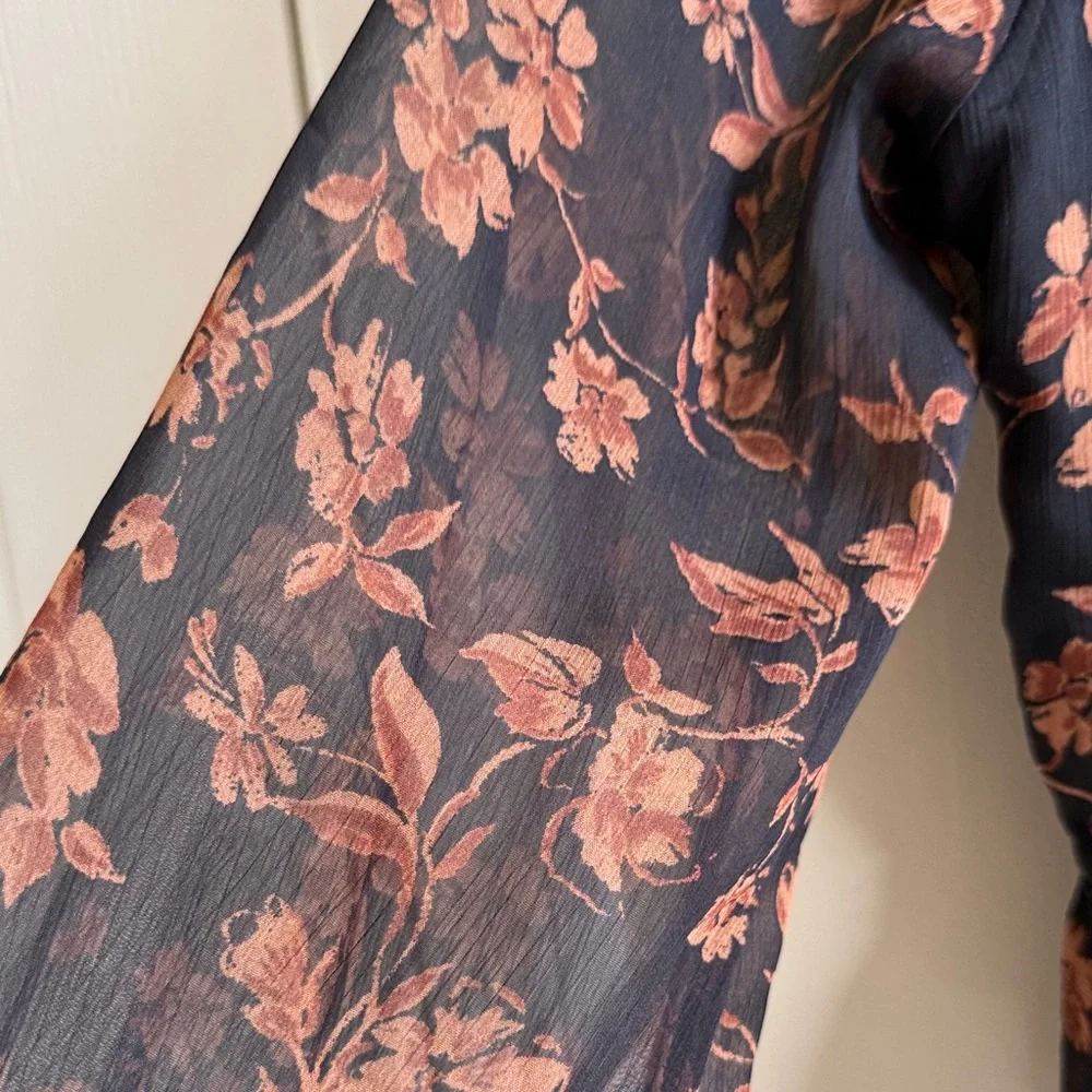 Vici Black and Brown Floral Blouse - Picture 7 of 8
